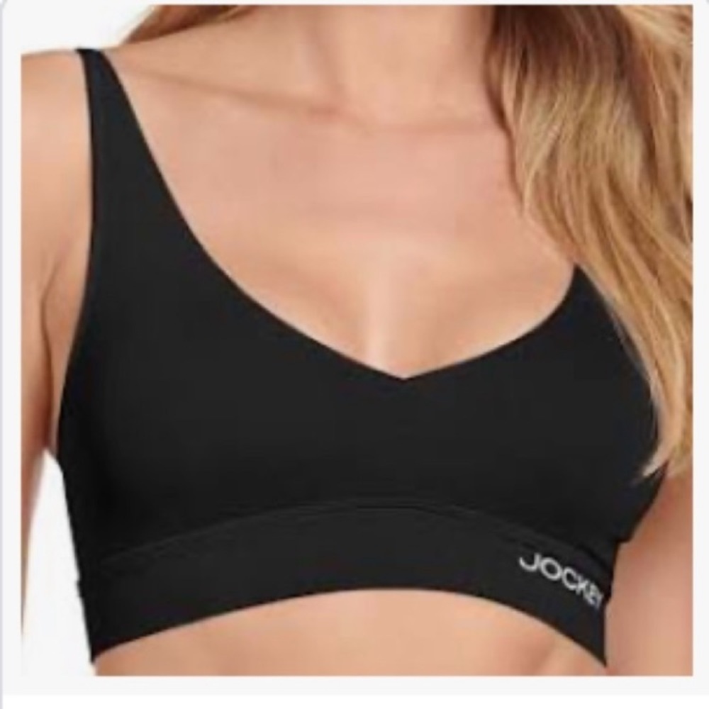 🔥10 for $100🔥 Jockey black V-neck bralette adjustable straps New